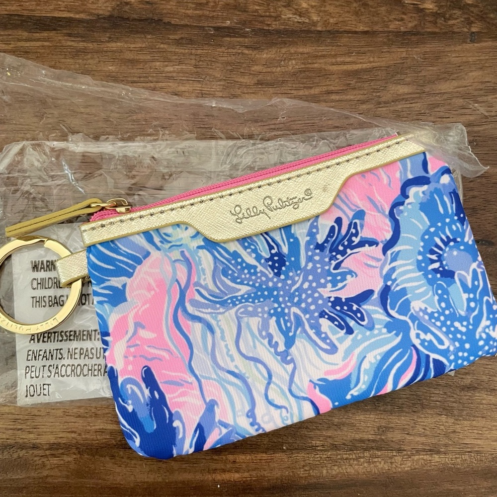 Lilly Pulitzer Blue and Pink Oceanic ID Case